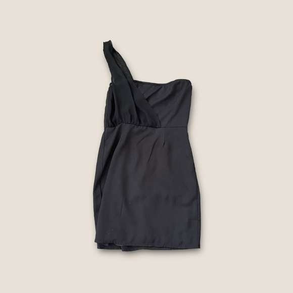 Volcom Party of Dots One Shoulder Little Black Dress S Juniors - Picture 4 of 10